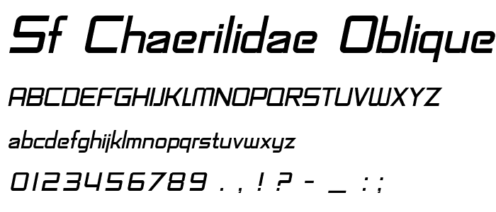 SF Chaerilidae Oblique font